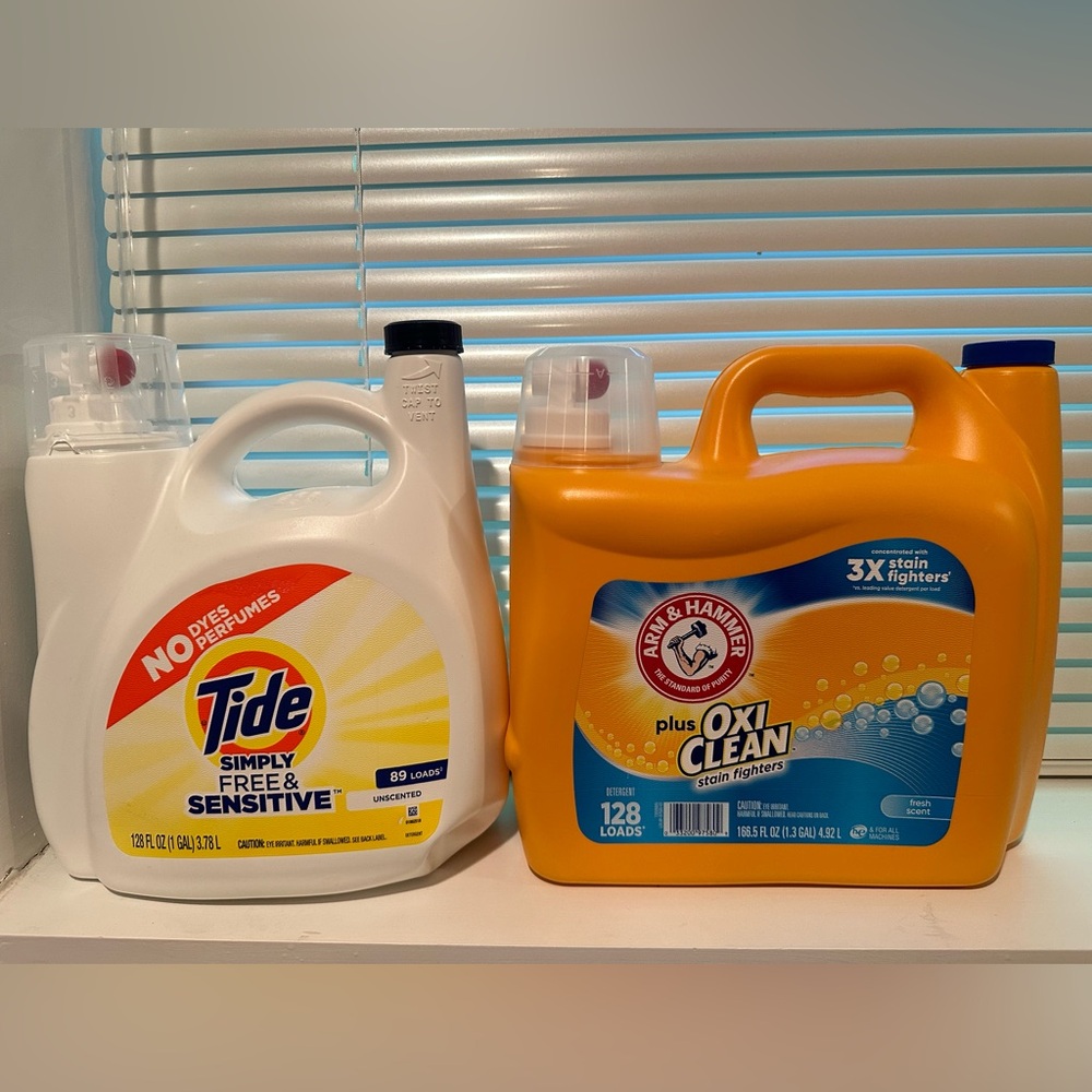 Lot of 2 EMPTY huge Plastic Jugs Bottles Caps Arts Crafts Gardening 1 .3 Gallon